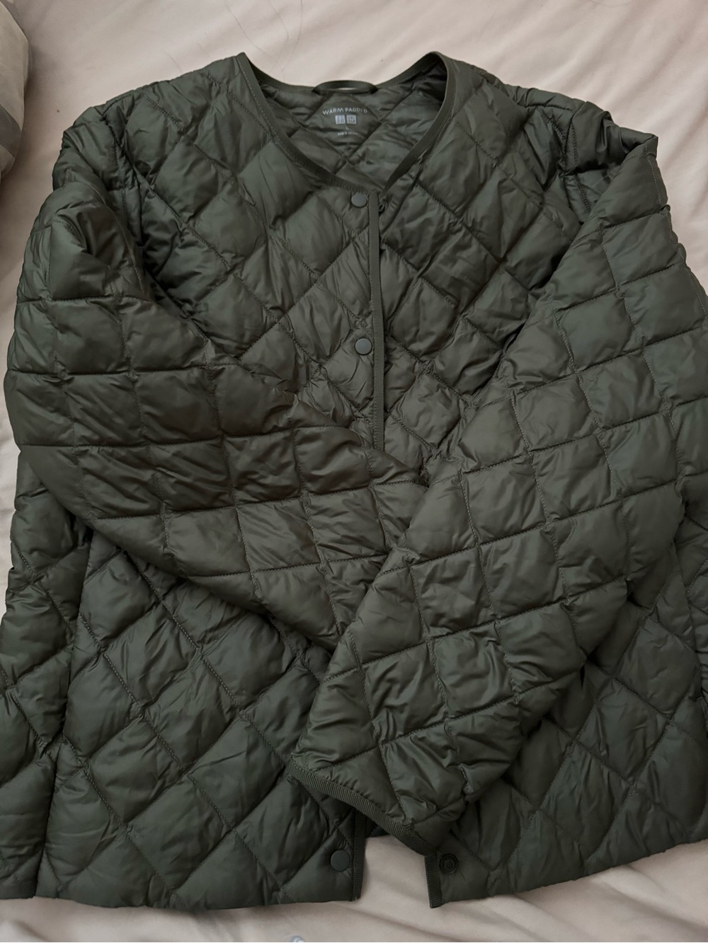 Uniqlo Quilted Lightweight Puffer Jacket —Olive - Picture 4 of 5